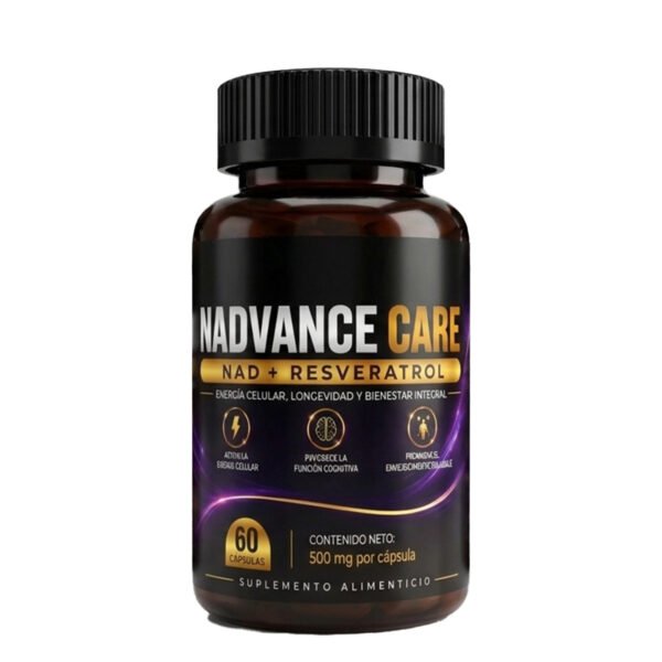 Nadvance Care (60 Cápsulas) | NAD + Resveratrol para Energía Celular y Longevidad
